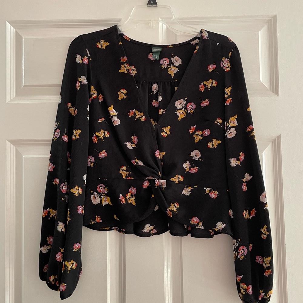 Wild Fable Black Floral Blouse